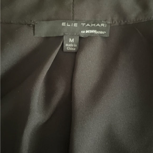 Elie Tahari Black Sheer Zip-Front Blouse - Picture 6 of 8